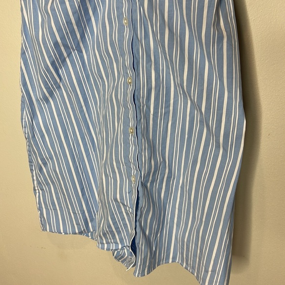 Veronica Beard Ferris Striped ruched button down shirt dress 2 - Picture 4 of 11